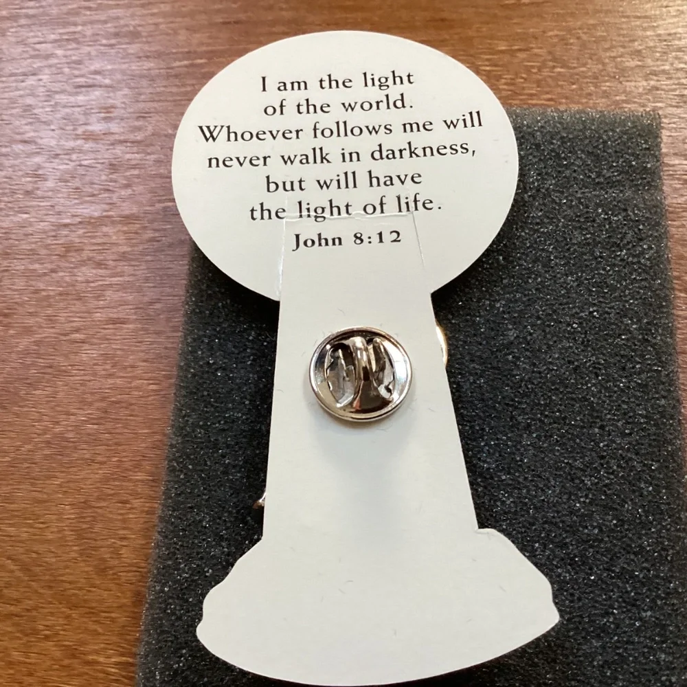 Vintage Avon Light House Gold/Silver Pewter Brooch Pin New In Box